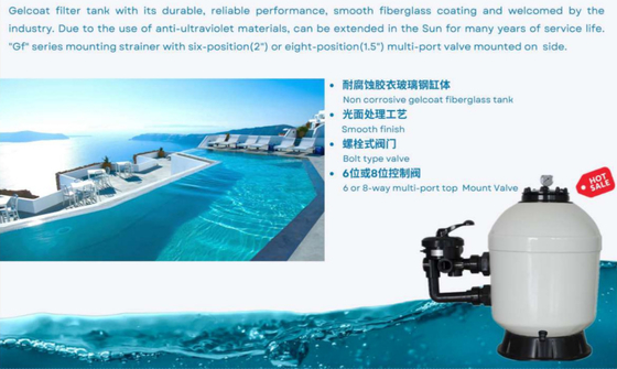 SGF500 Bể bơi Gelcoat Side Mount Sand Filter Tank