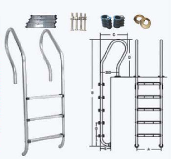 SF215 Thang hồ bơi bằng thép không gỉ