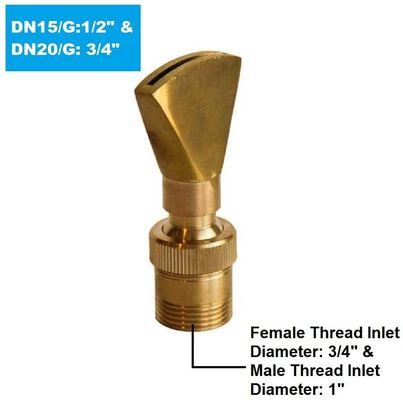 1 "Hoàn toàn bằng đồng có thể điều chỉnh hướng quạt nước Vòi phun Jet Water Pond Sprilker