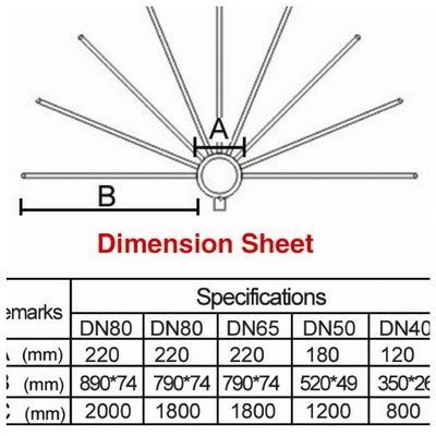 3 "Vòi phun nước nhảy múa bán cầu pha lê DN80