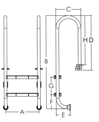 Thang bơi thép không gỉ 1.2mm