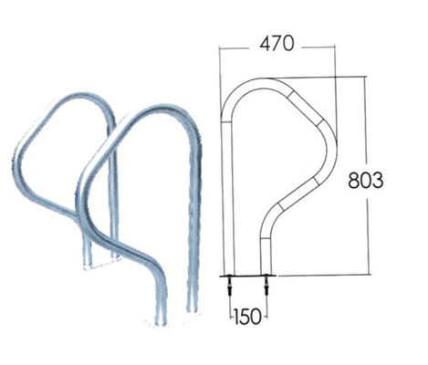 Thang bơi bằng thép không gỉ chống ăn mòn 1.0mm 304