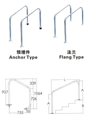 Lan can bể bơi có thể tháo rời 1.0mm SS316