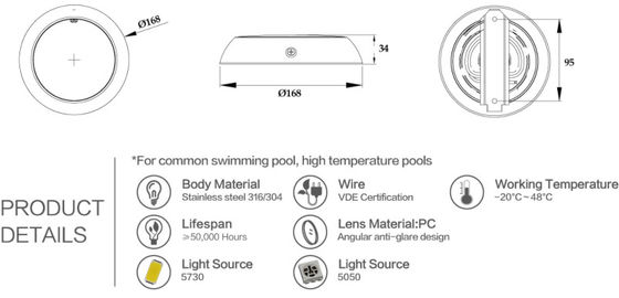 Đèn LED chống nước dưới nước một màu Ip68 12 watt