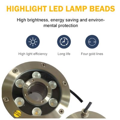 50000 giờ 145mm 12V 9W Đèn phun nước dưới nước