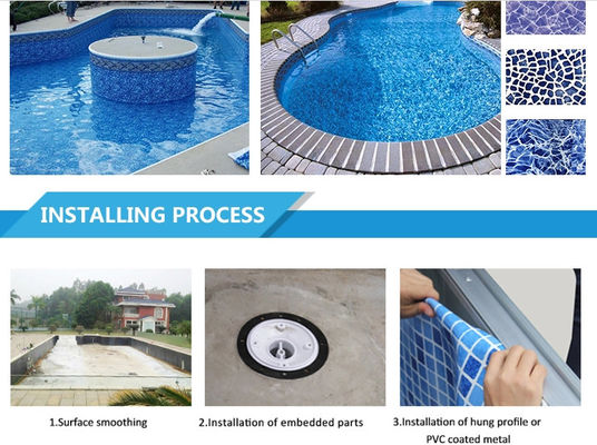 Hình chữ nhật không thấm nước 1.2mm Pvc hồ bơi lót