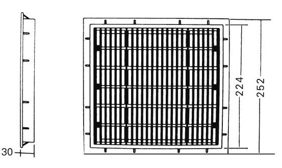 nhựa 25x25CM trên mặt đất cống chính cổng