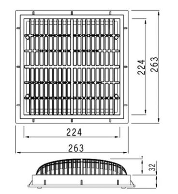 SS304 490x490mm Trên mặt đất Thoát nước sàn