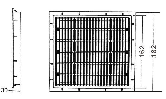 Máng xối sàn hồ bơi nhỏ bằng nhựa ABS 16,2x16,2cm