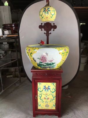 Trang trí nội thất Bát cá Koi cá voi với hoa văn hoa mẫu đơn