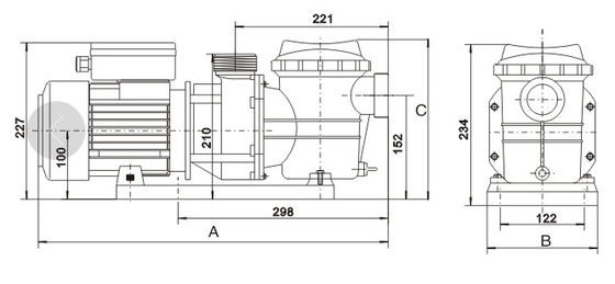 Máy bơm đài phun nước bể bơi 1,5 inch 220v 0,75HP