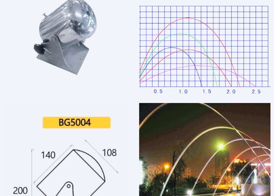 5004 1m Khoảng cách 3000 L / H 14mm Laminar Jet Fountain Vòi phun