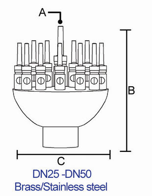 Giảm giá mới 2 "Đồng thau có thể điều chỉnh 3 lớp Flower Blossom Water Fountain Jet Vòi phun