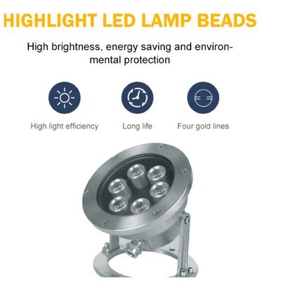 Đèn LED dưới nước 2700K 6 Watt Góc tia 120 độ