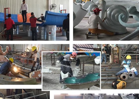 Bể bơi Trẻ em bằng sợi thủy tinh Trượt nước Khỉ