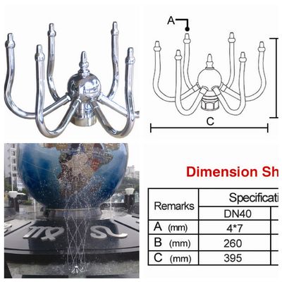 Phụ kiện vòi phun nước Chrome Pool 1.5 "Đầu phun xoay DN40