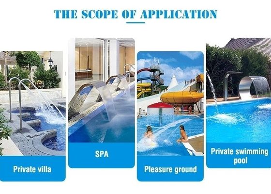 Phụ kiện đài phun nước hồ bơi 600mm Máy bay thác nước bằng thép không gỉ