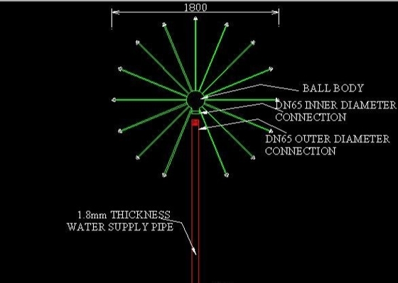 2 "Nhạc nước đầy màu sắc Dancing Fountain Vòi phun Chiều cao phun 2,3m