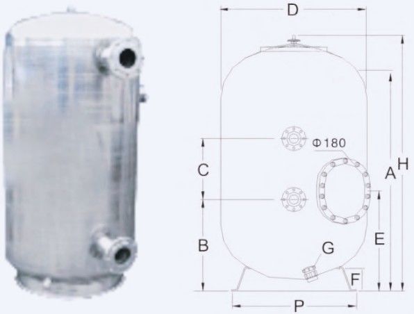 Bộ lọc cát bể bơi thương mại 15m3 / H 800mm